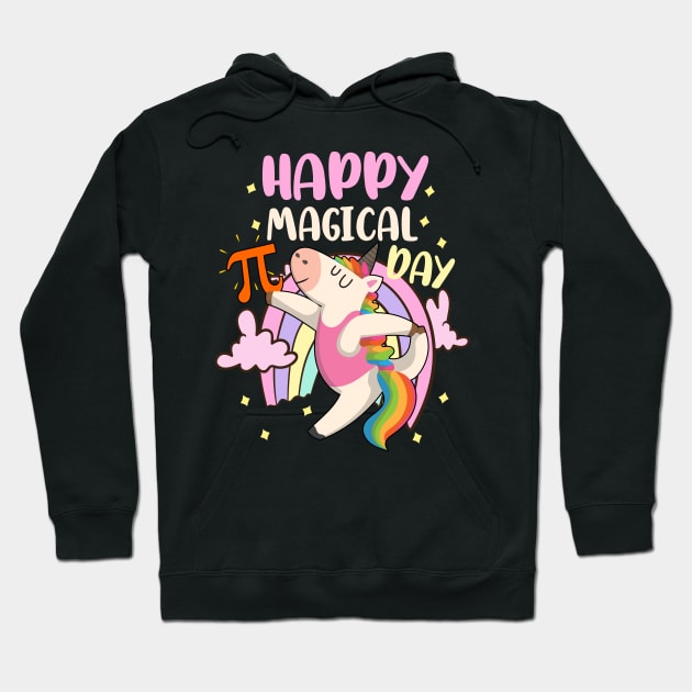 Happy Pi Day Magical Rainbow Unicorn with Pastel Cutie Pi Hoodie by alcoshirts